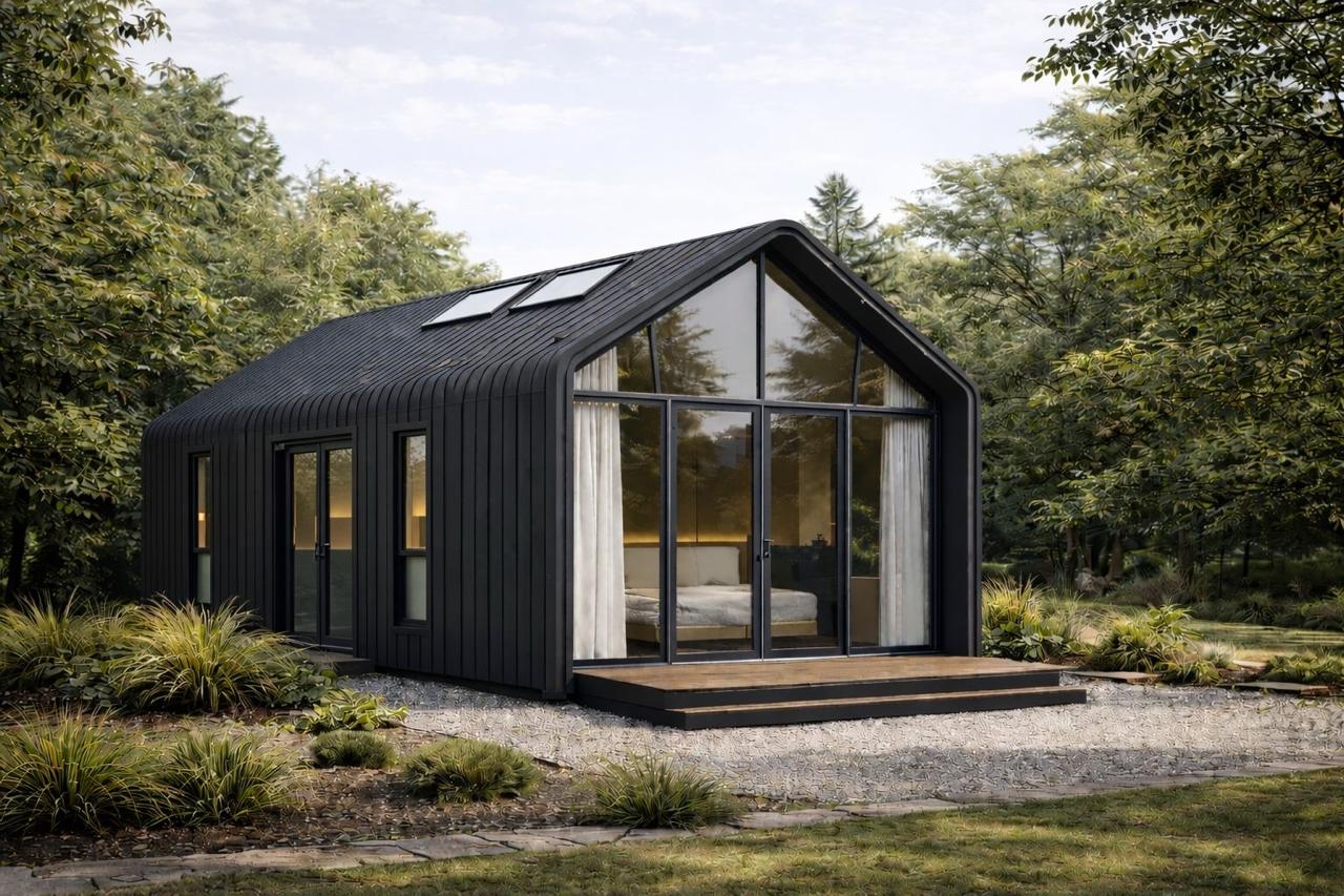 Ultra-modern luxury modular home exterior