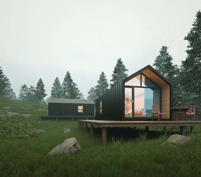 Modular home in a natural setting