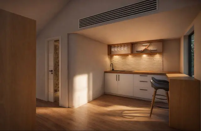 Living area with garden view